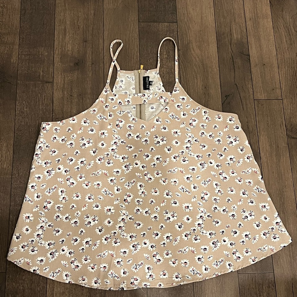 Cream and Tan Sleeveless Camisole never worn!